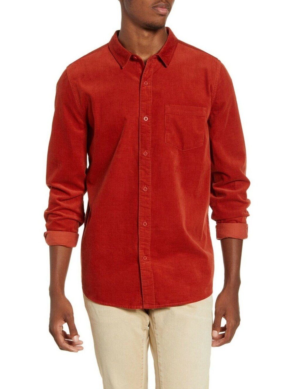 NEW Banks Journal Roy Red Button-Up Corduroy Shirt XL